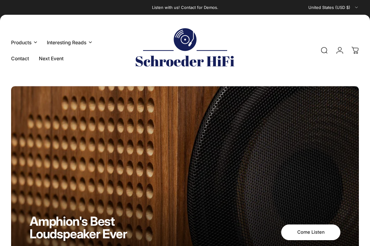 schroederamplification.com homepage screenshot