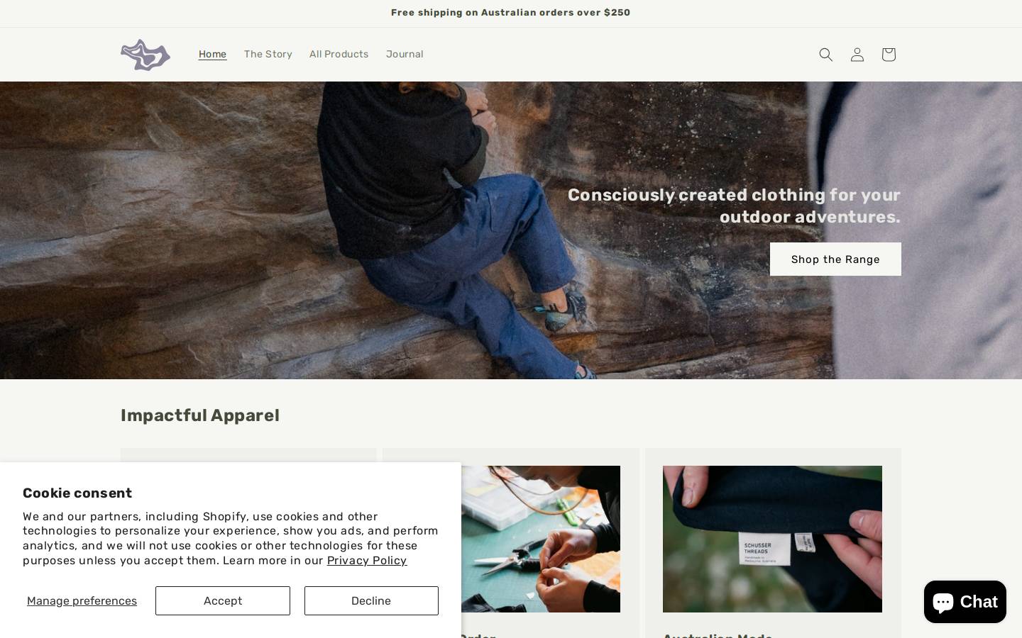 schusserthreads.com.au homepage screenshot