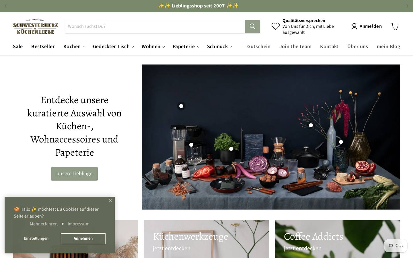 schwesterherzundkuechenliebe.de homepage screenshot