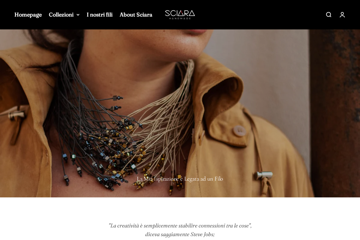 Sciara HandMade homepage screenshot