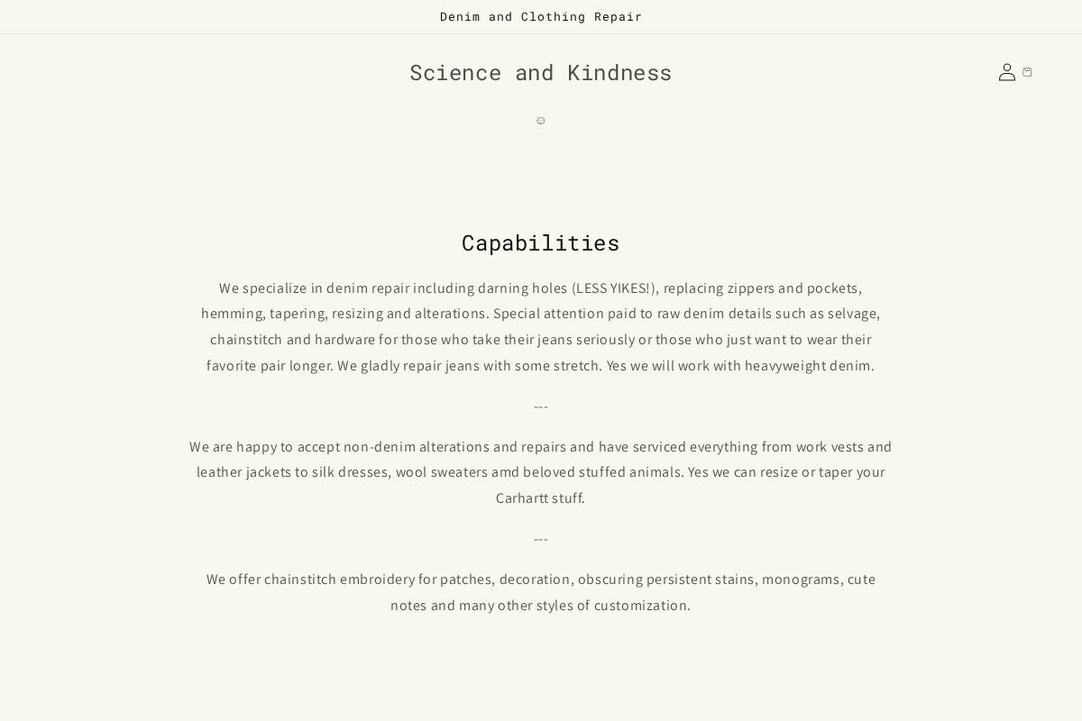 scienceandkindness.net homepage screenshot