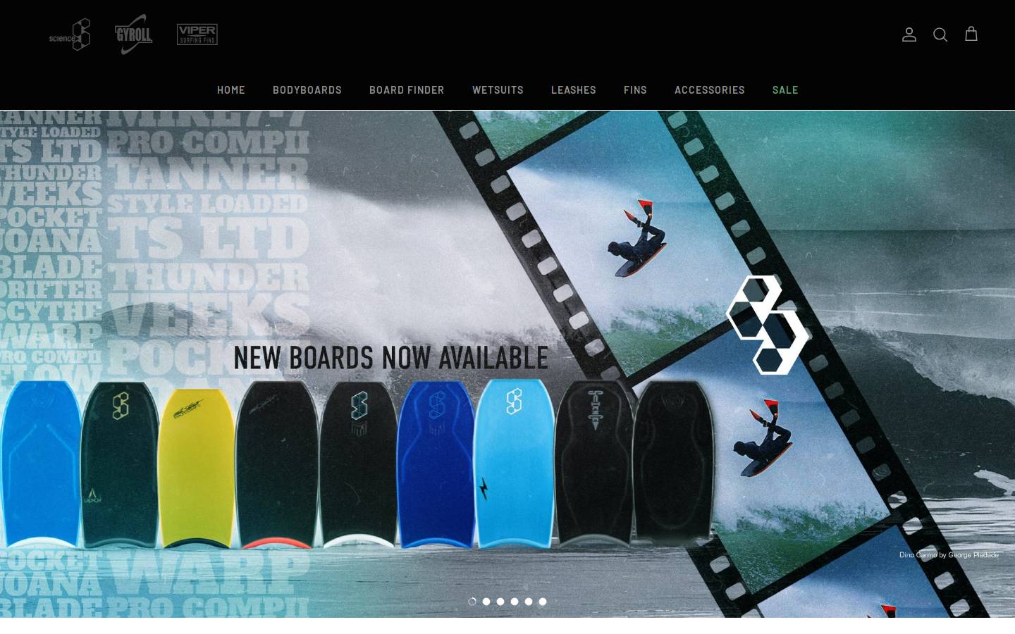 sciencebodyboards.net homepage screenshot