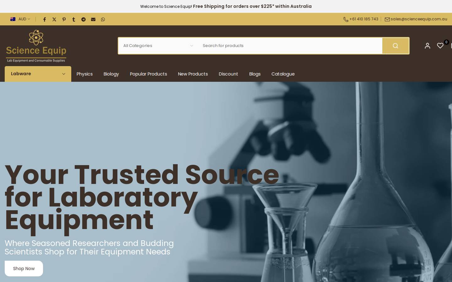 scienceequip.com.au homepage screenshot
