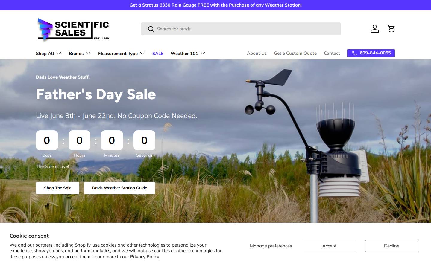 Scientificsales homepage screenshot