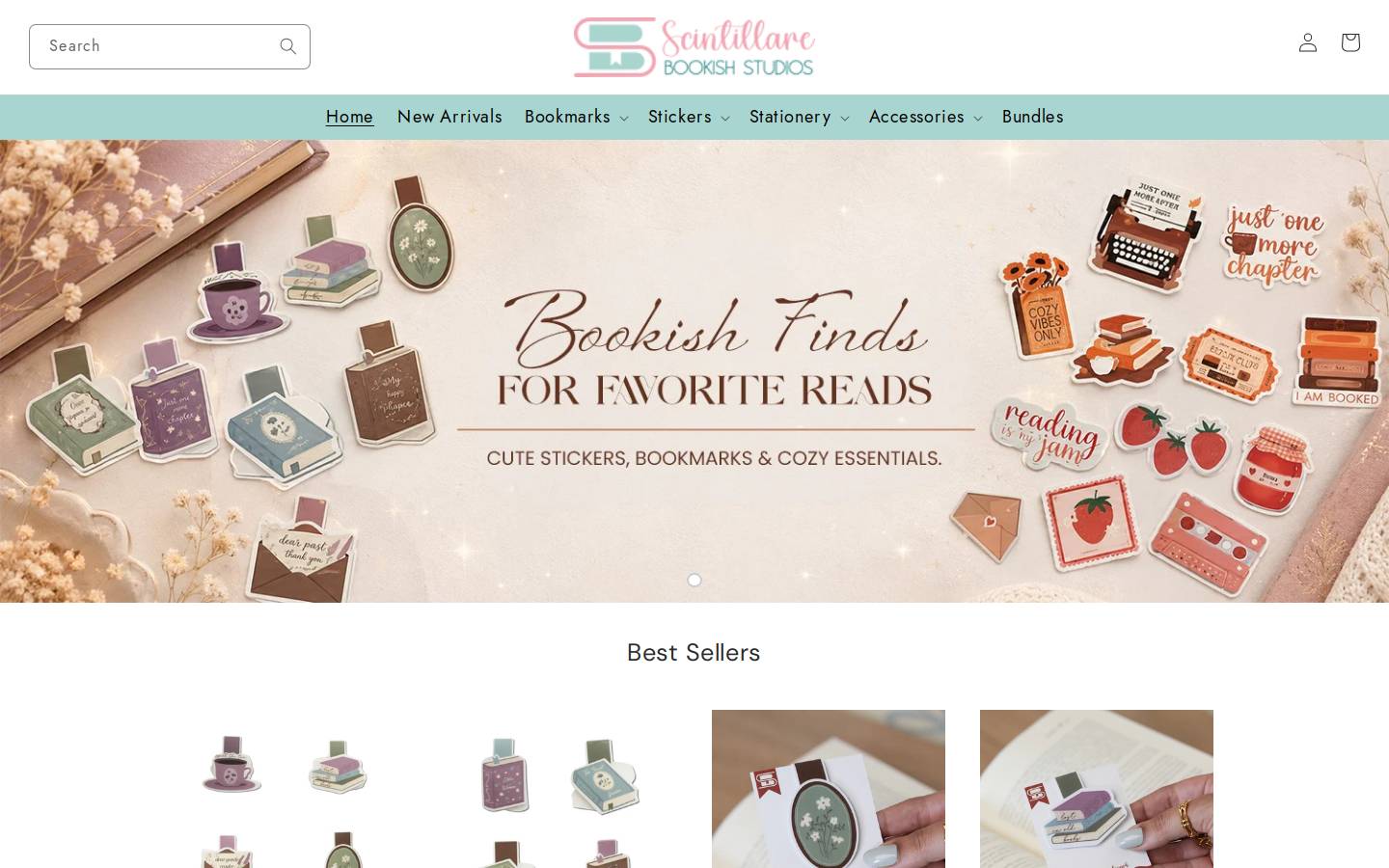 scintillarebookishstudios.com homepage screenshot