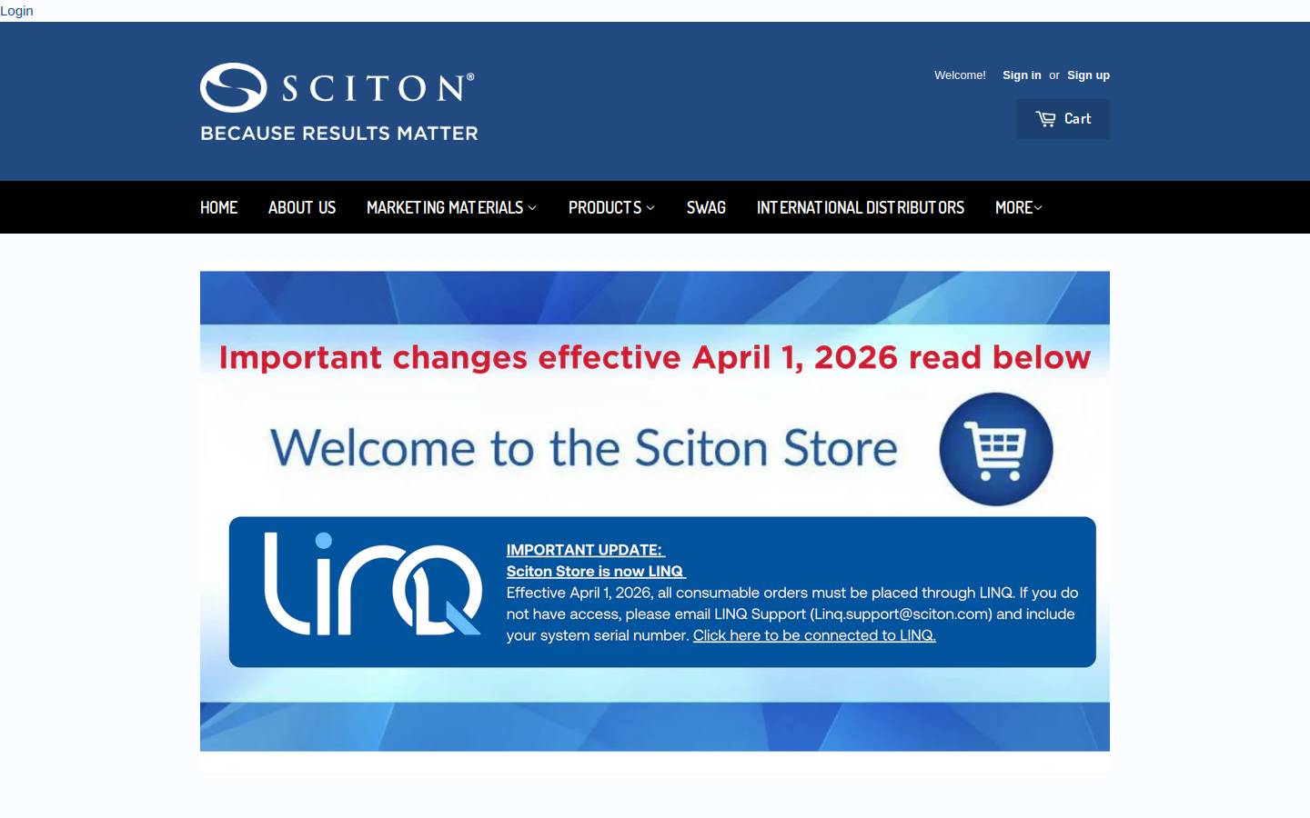 scitonshop.com homepage screenshot