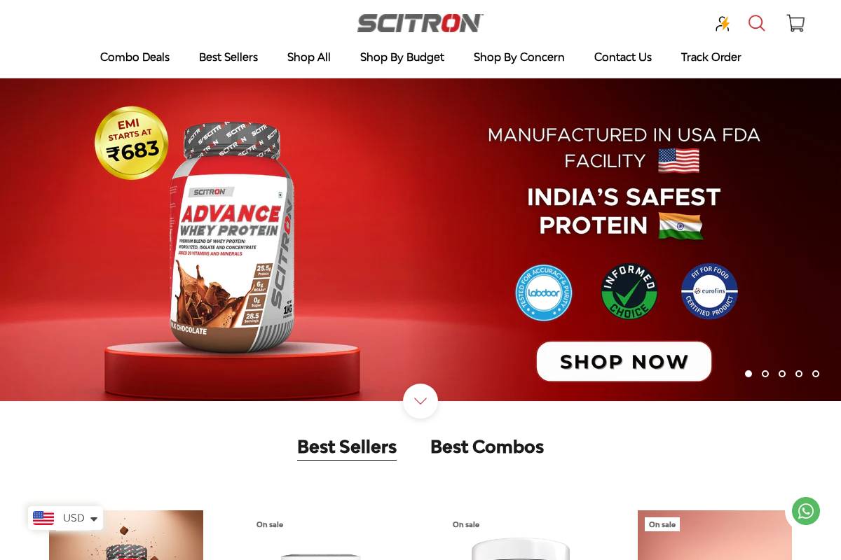 scitron.com homepage screenshot
