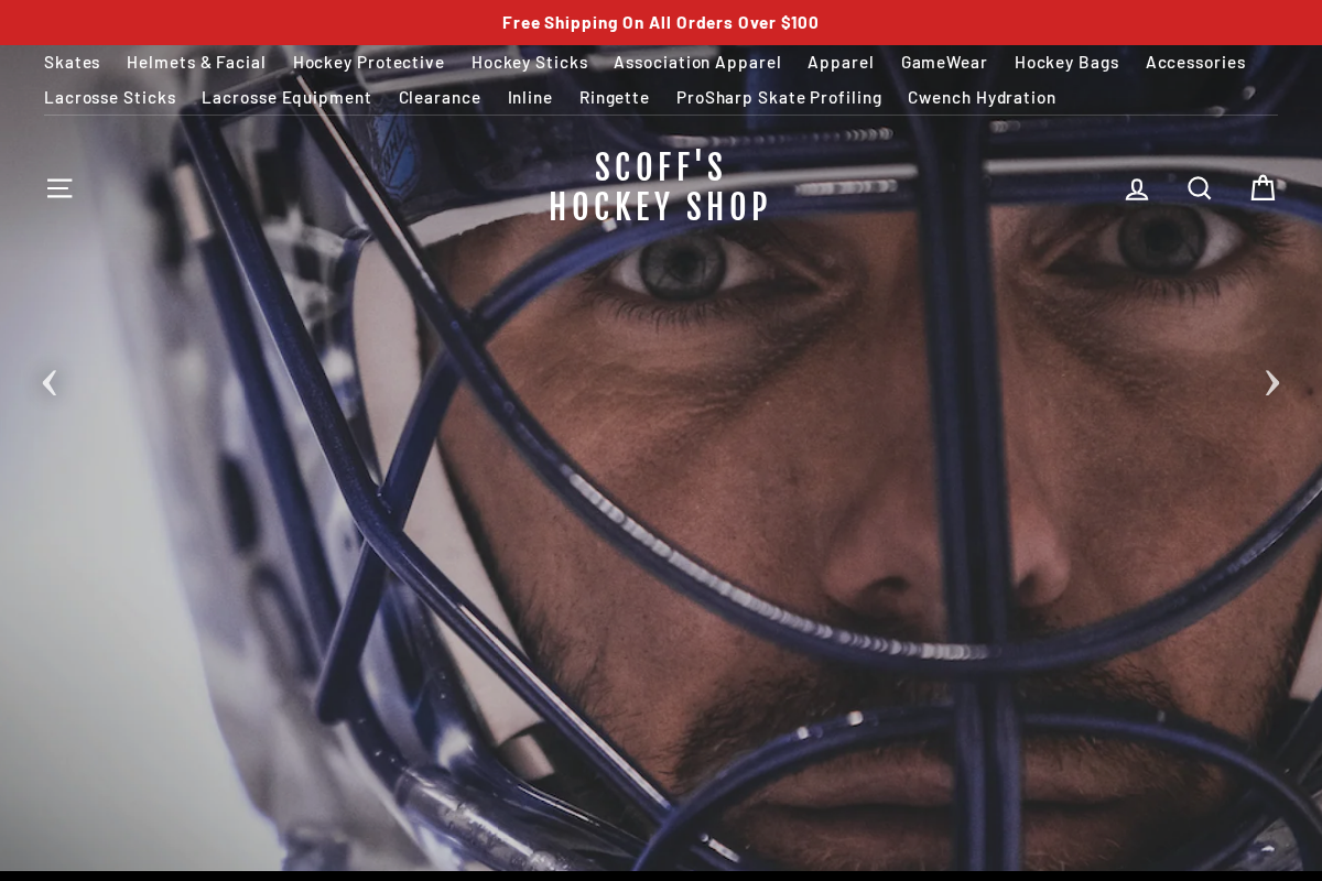 Scoff's Hockey Shop homepage screenshot
