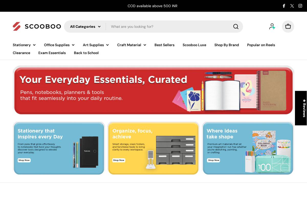 scooboo.in homepage screenshot