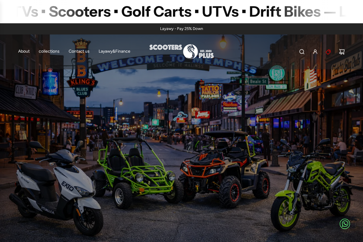 Scooters Plus homepage screenshot