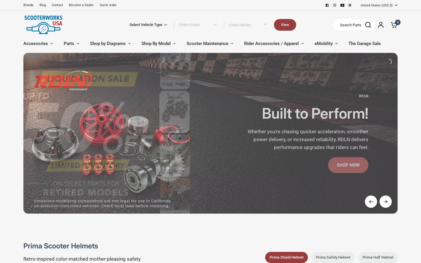 Scooterworks homepage screenshot
