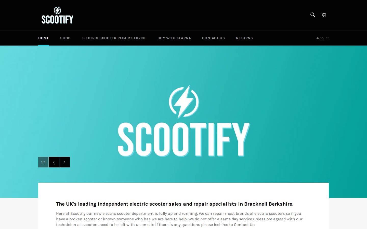 Scootify homepage screenshot