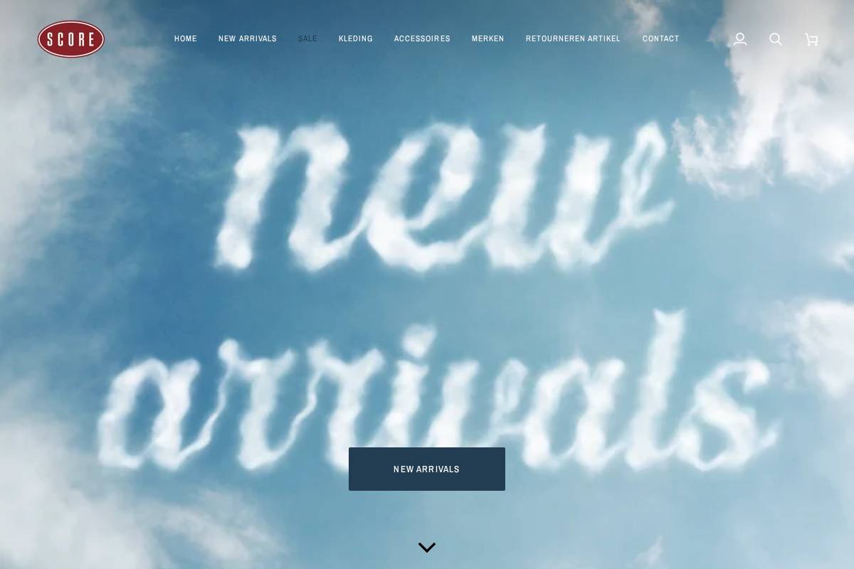 Score homepage screenshot