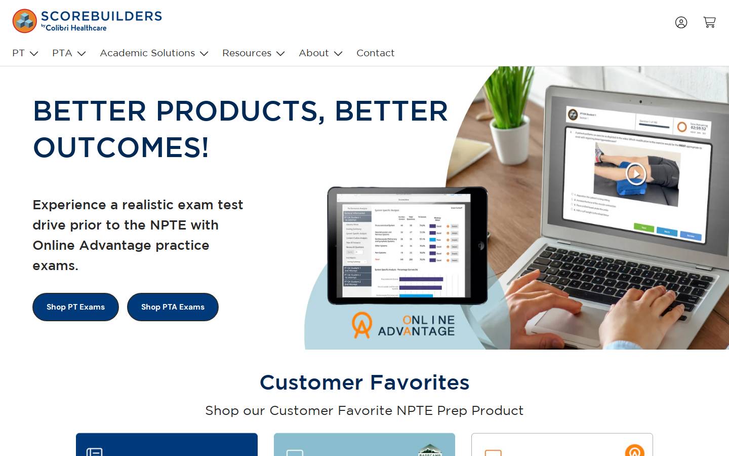 Scorebuilders homepage screenshot