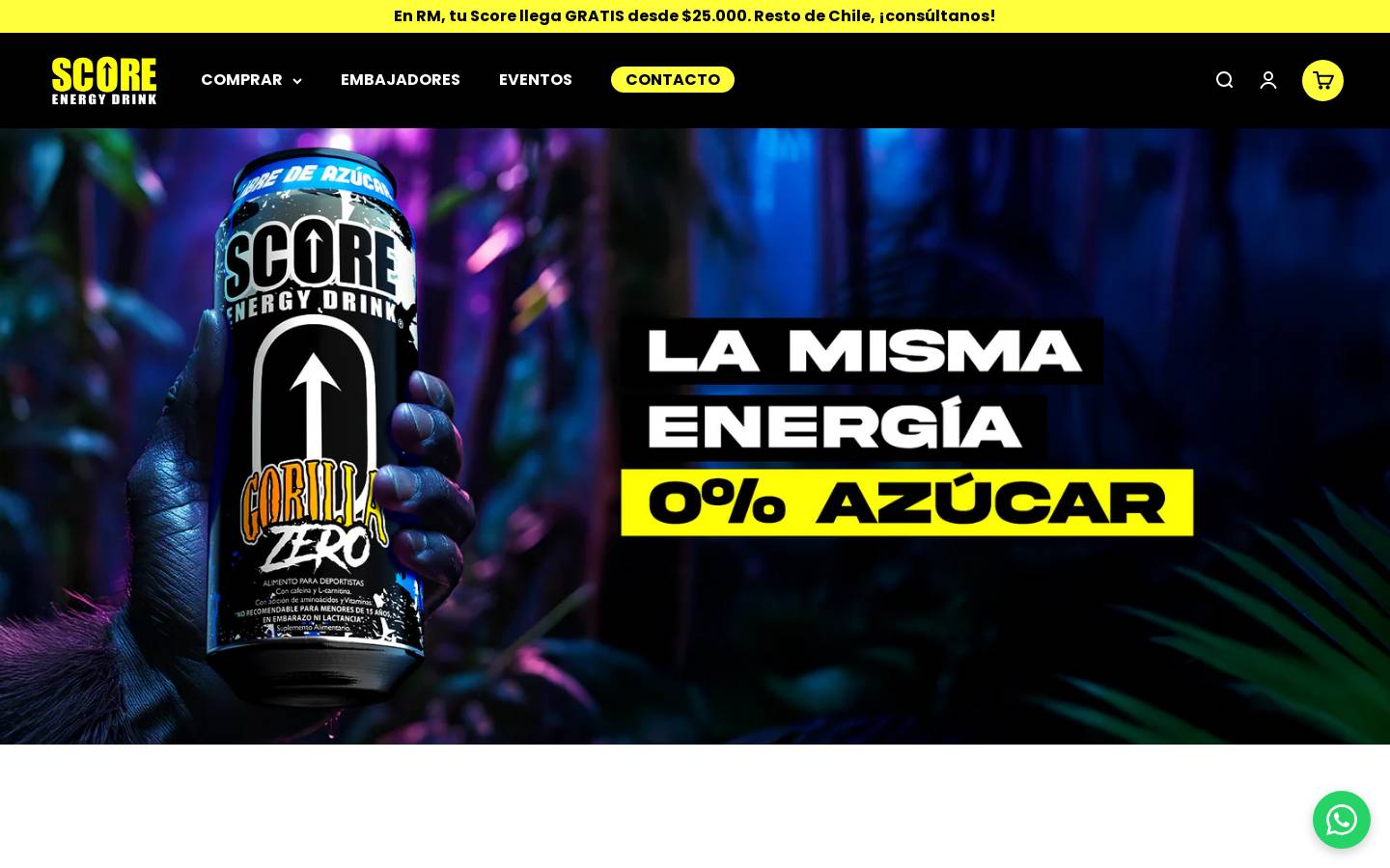 scoreenergydrink.com homepage screenshot