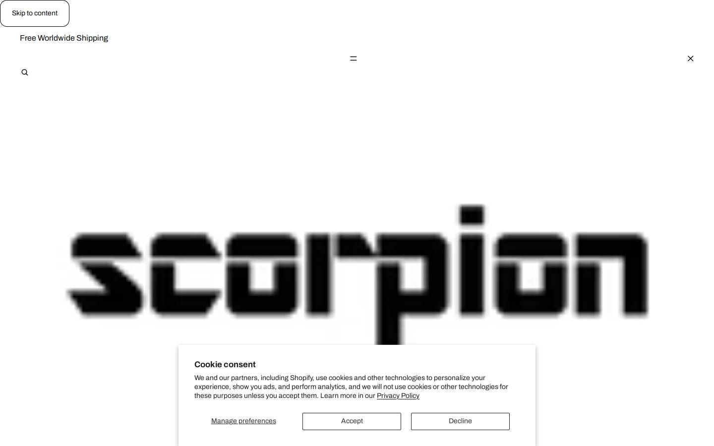scorpionfightwear.com homepage screenshot