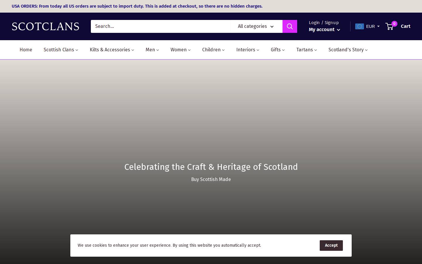 ScotClans homepage screenshot