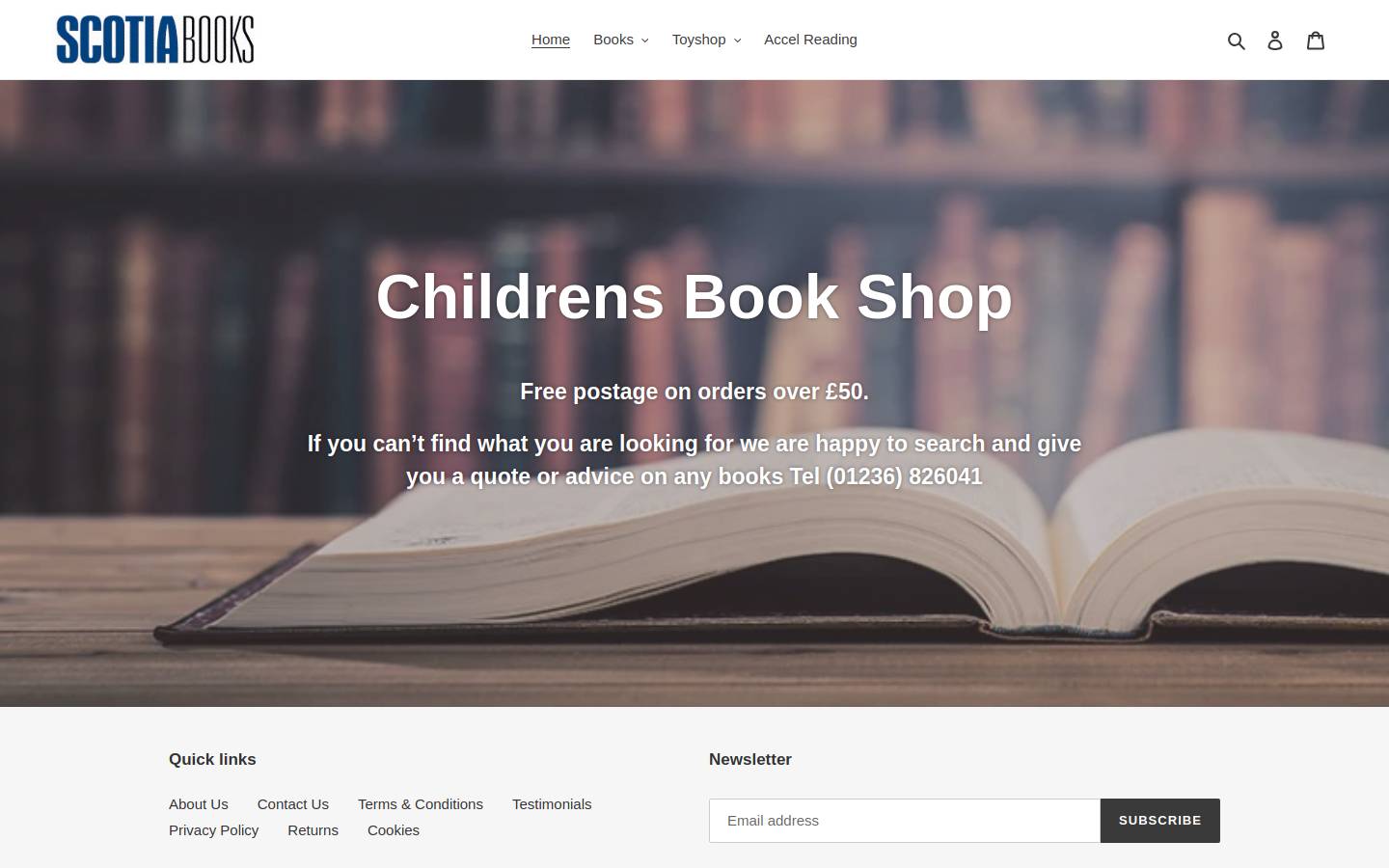 scotiabooksonline.co.uk homepage screenshot