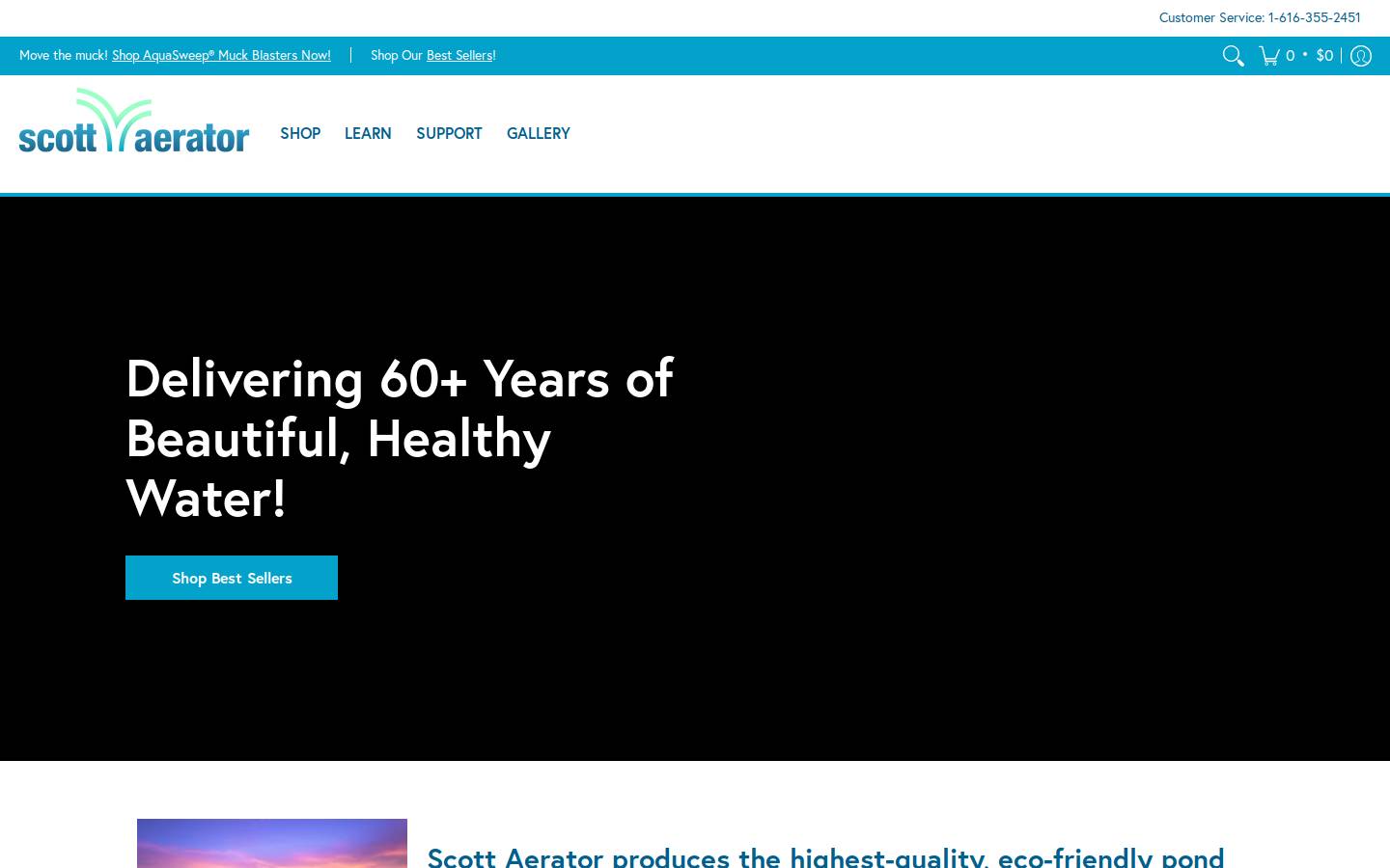 Scott Aerator Co. homepage screenshot