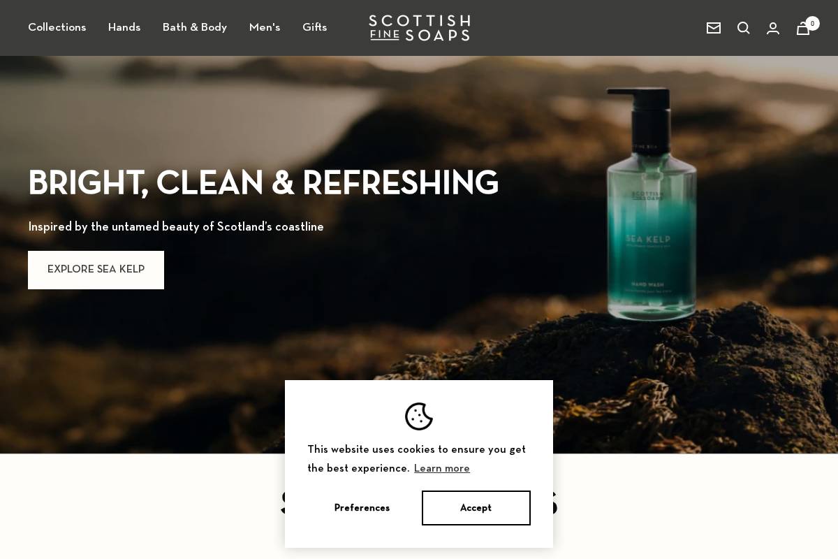 scottishfinesoaps.com homepage screenshot