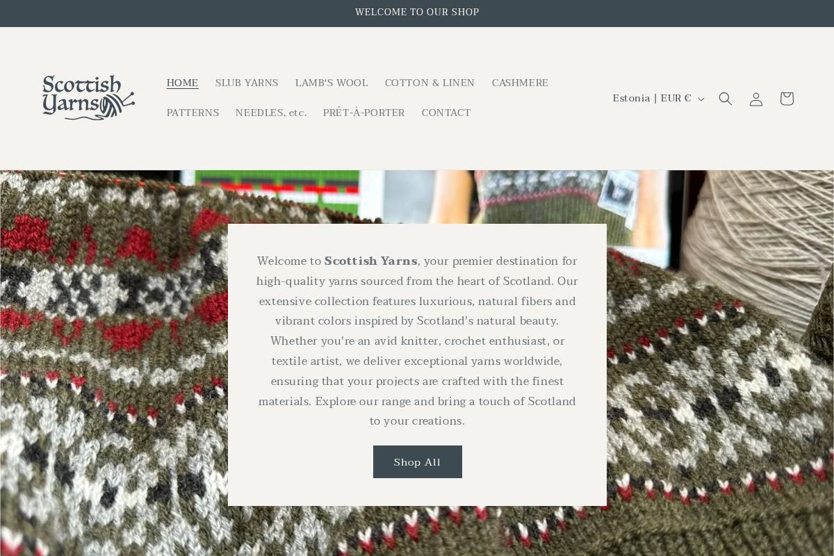 scottishyarns.com homepage screenshot