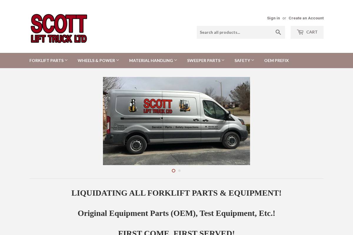 scottlift.ca homepage screenshot