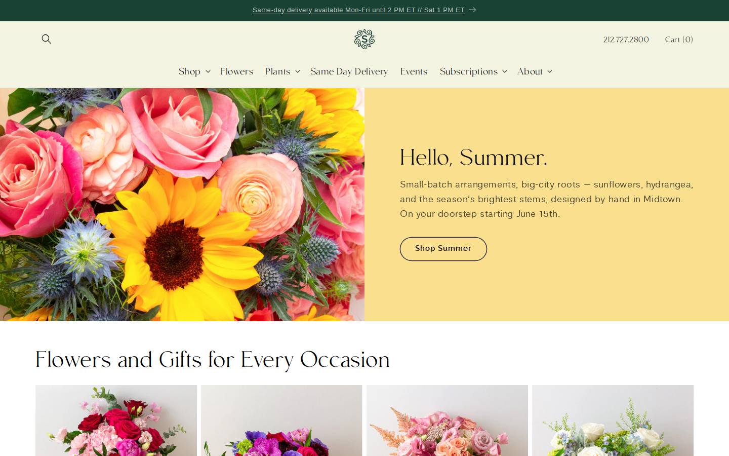 scottsflowersnyc.com homepage screenshot