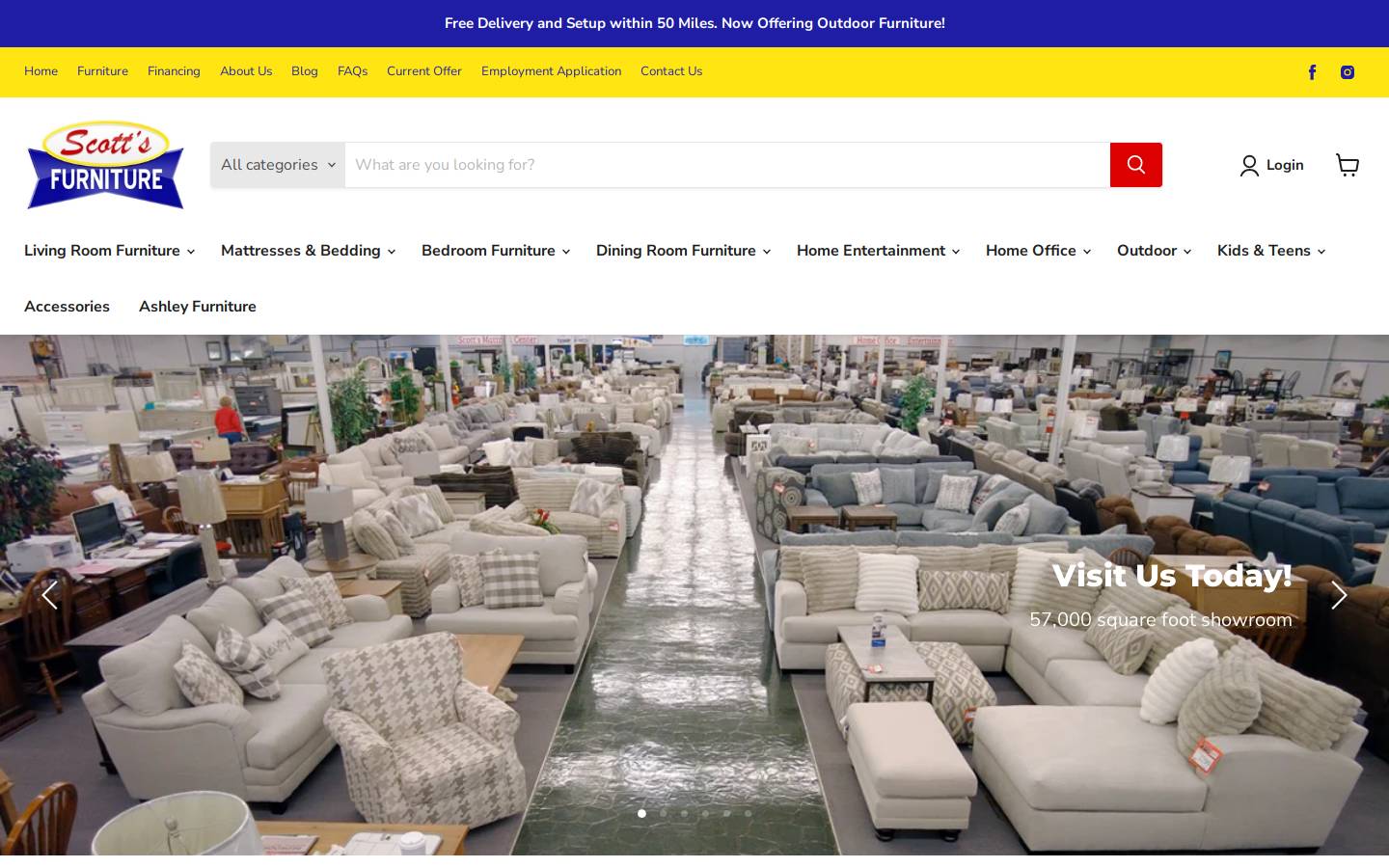 scottsfurniturecompany.com homepage screenshot