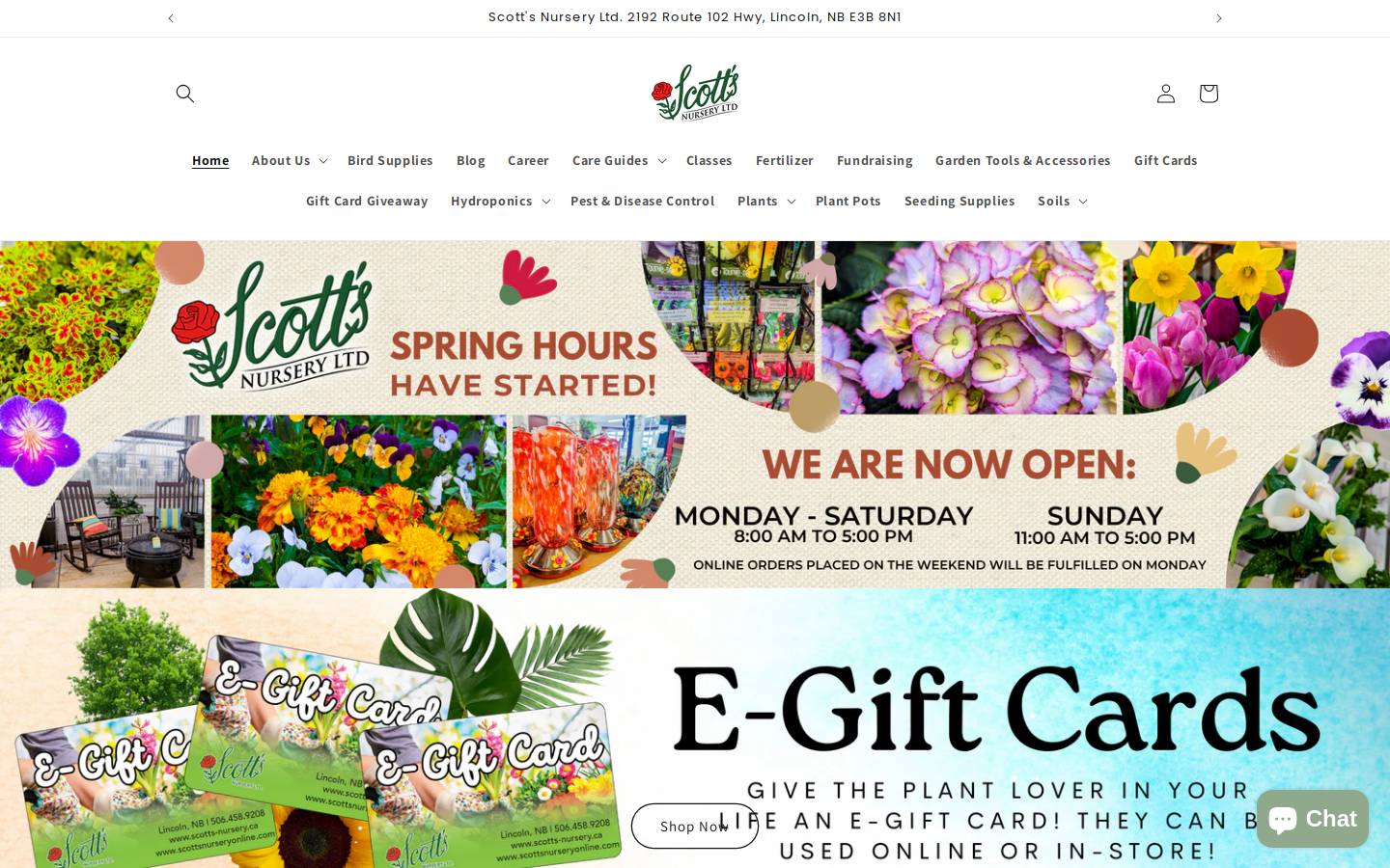 scottsnurseryonline.com homepage screenshot