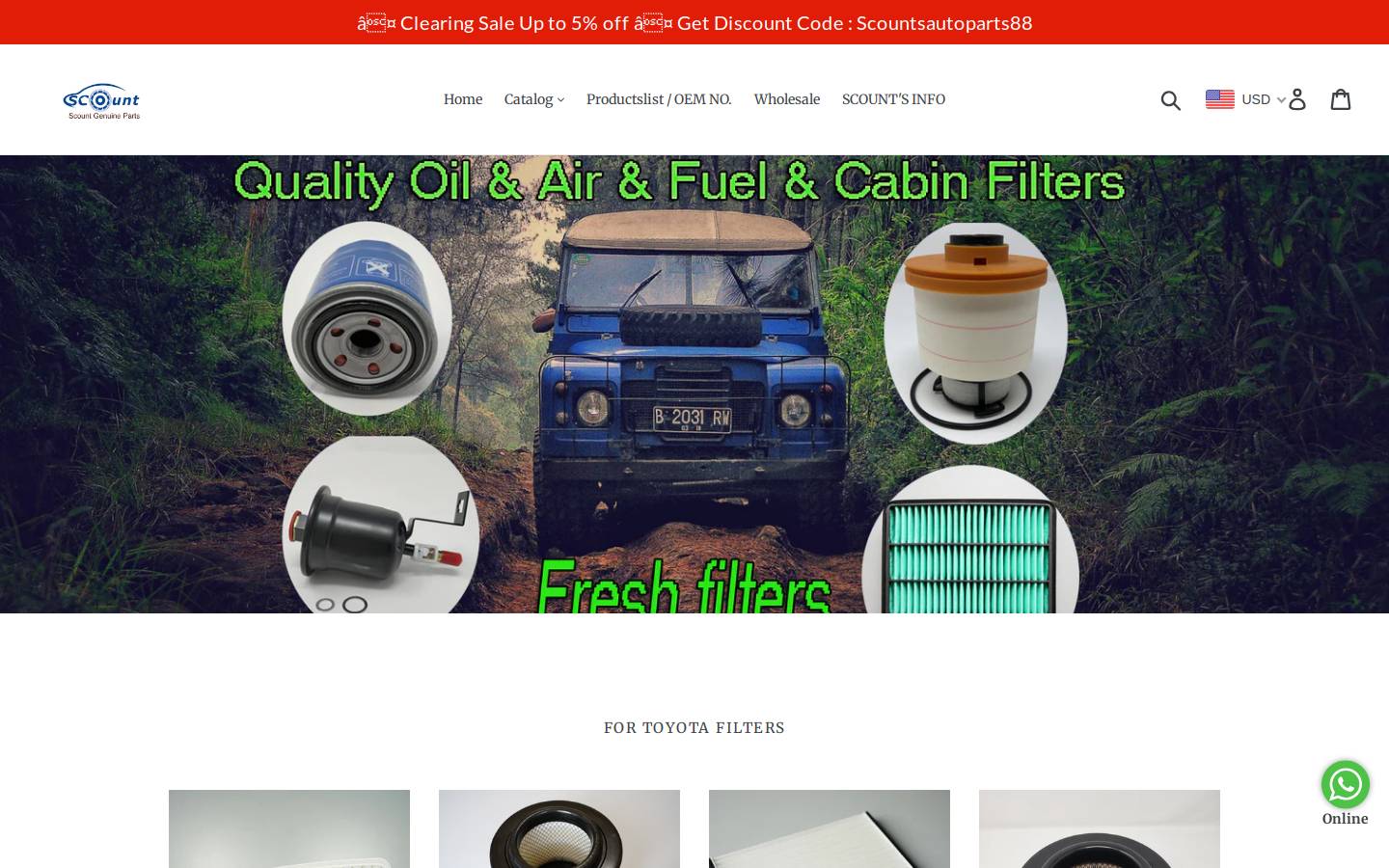 scountautoparts.com homepage screenshot