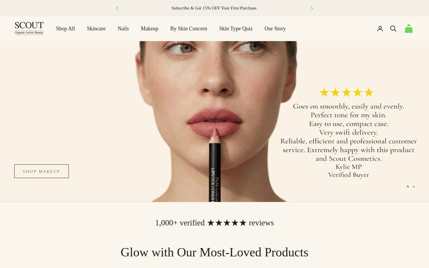 scoutactivebeauty.com.au homepage screenshot