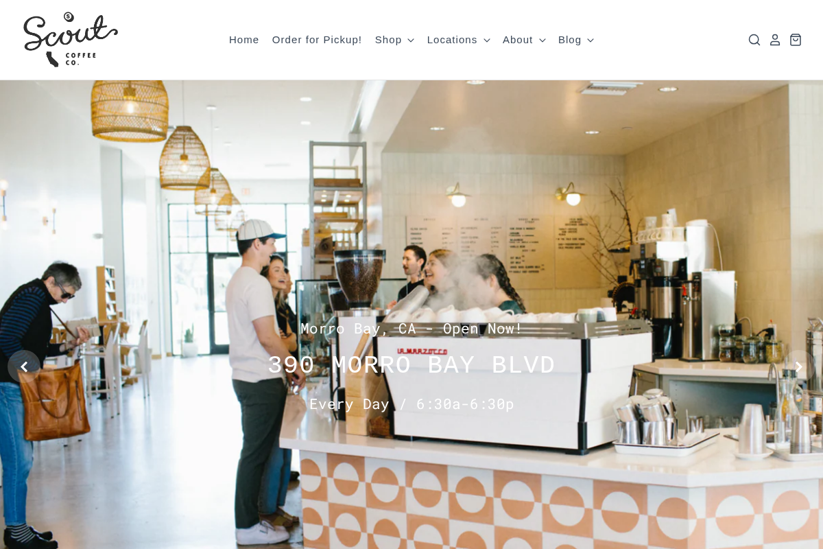Scout Coffee homepage screenshot