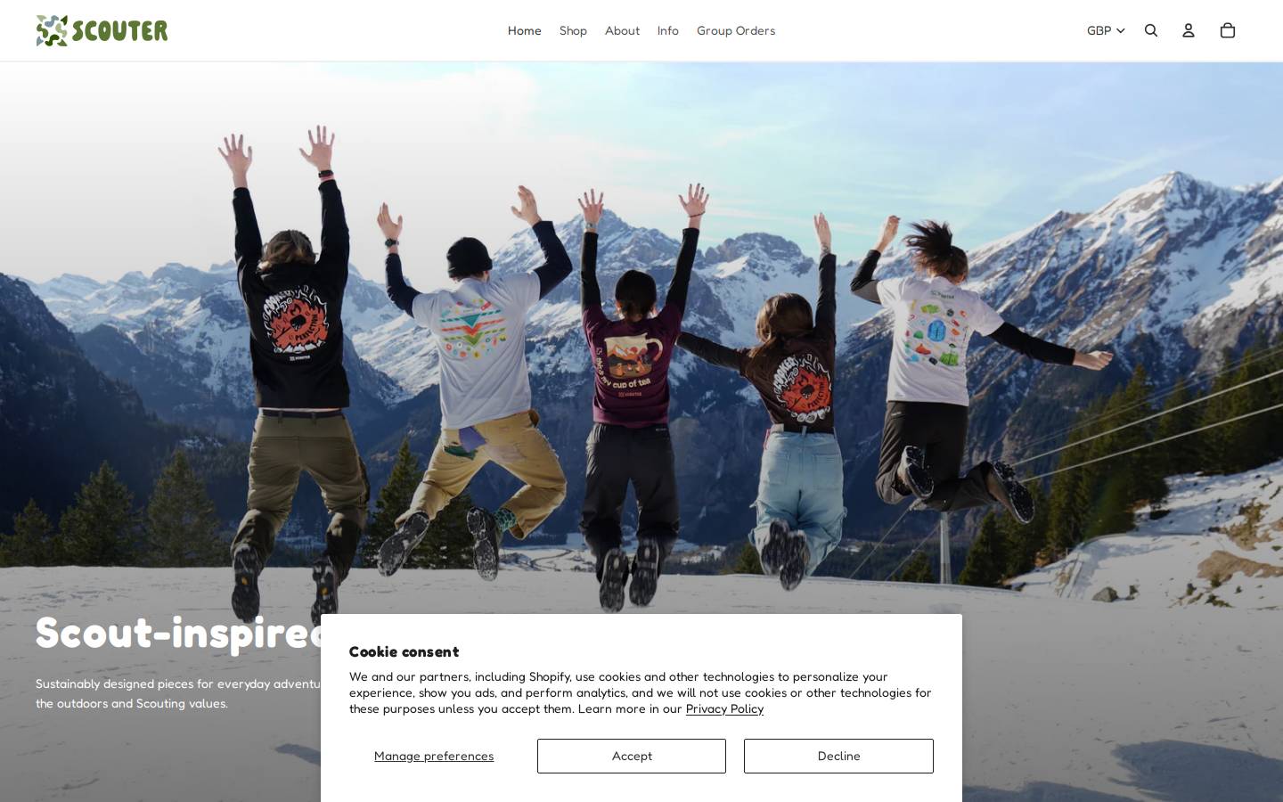 scoutershop.com homepage screenshot