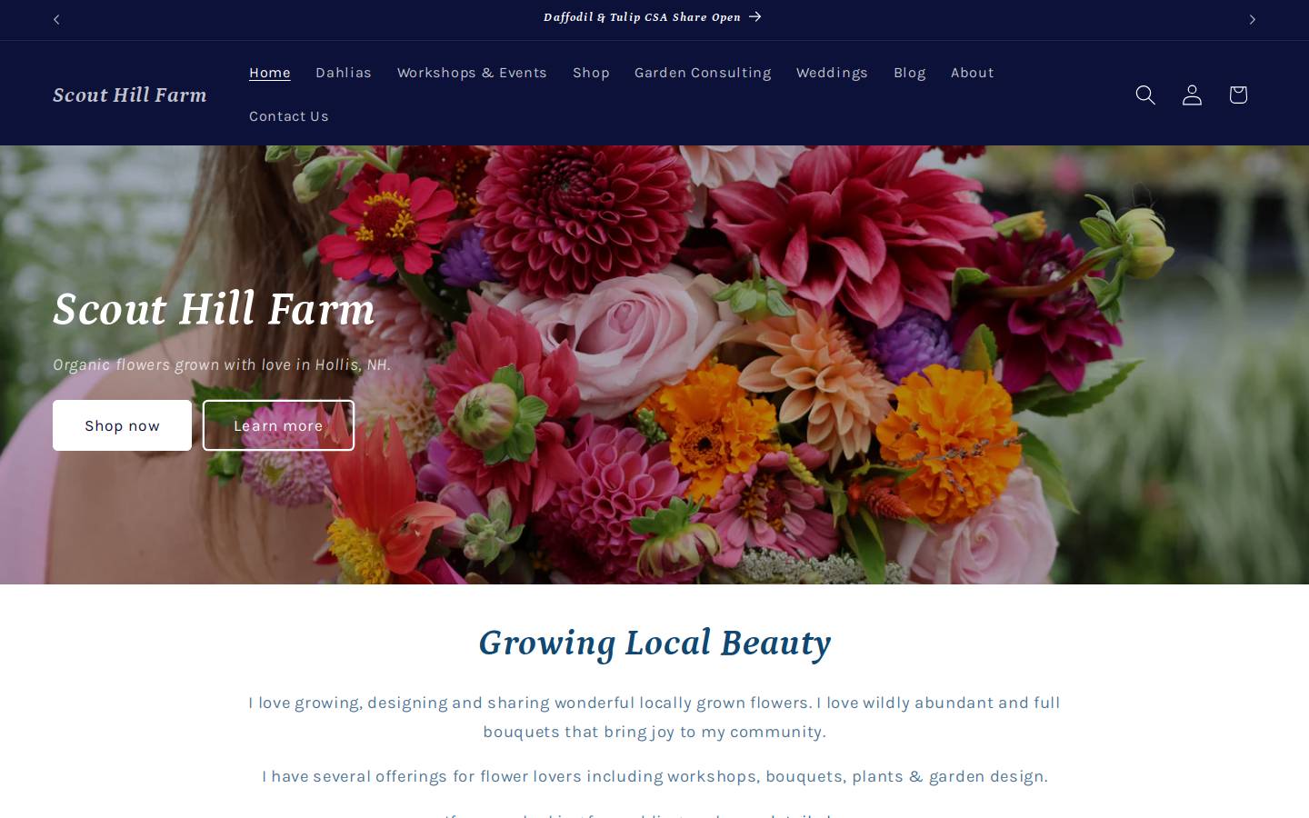 scouthillfarm.com homepage screenshot