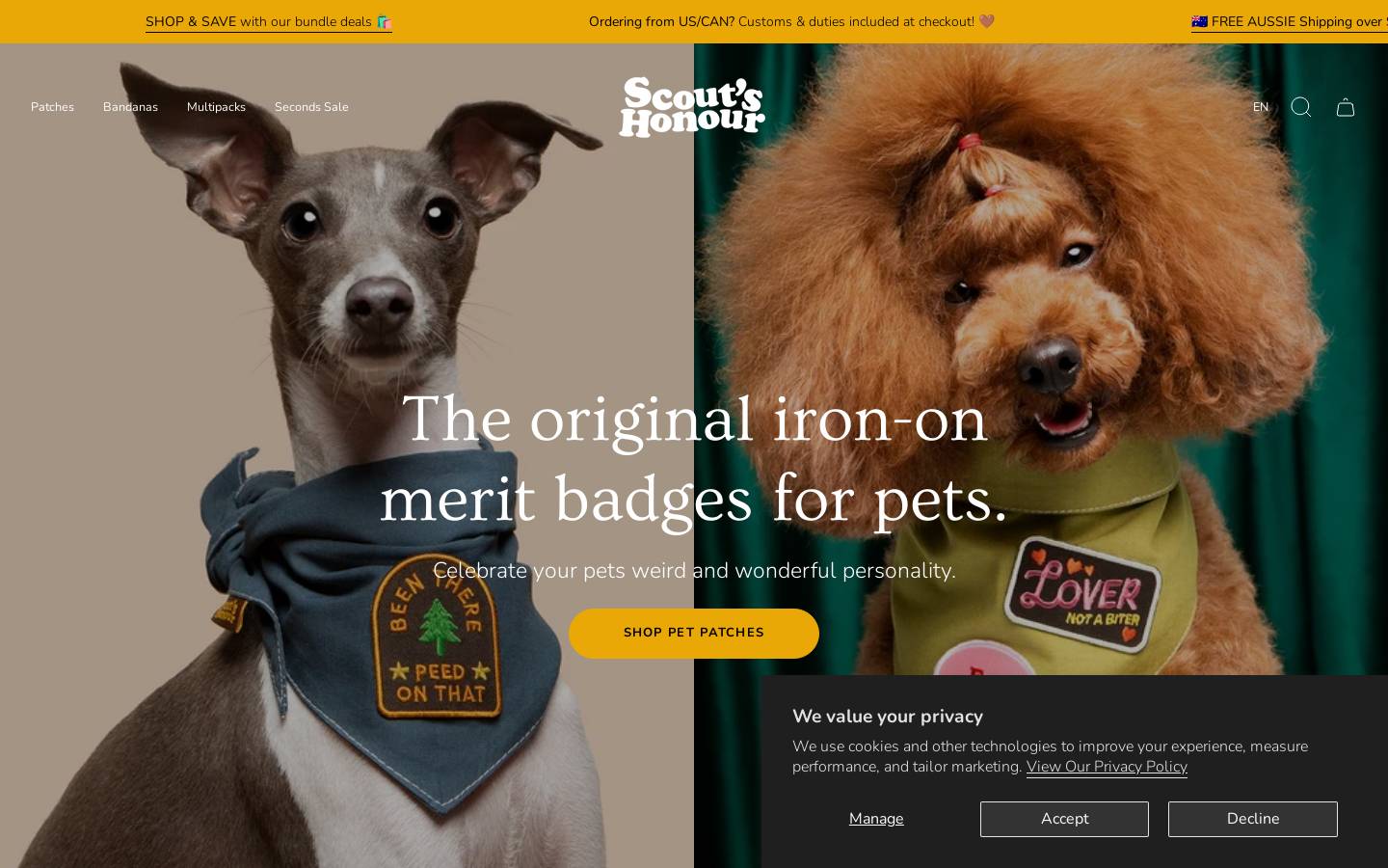 Scout's Honour homepage screenshot