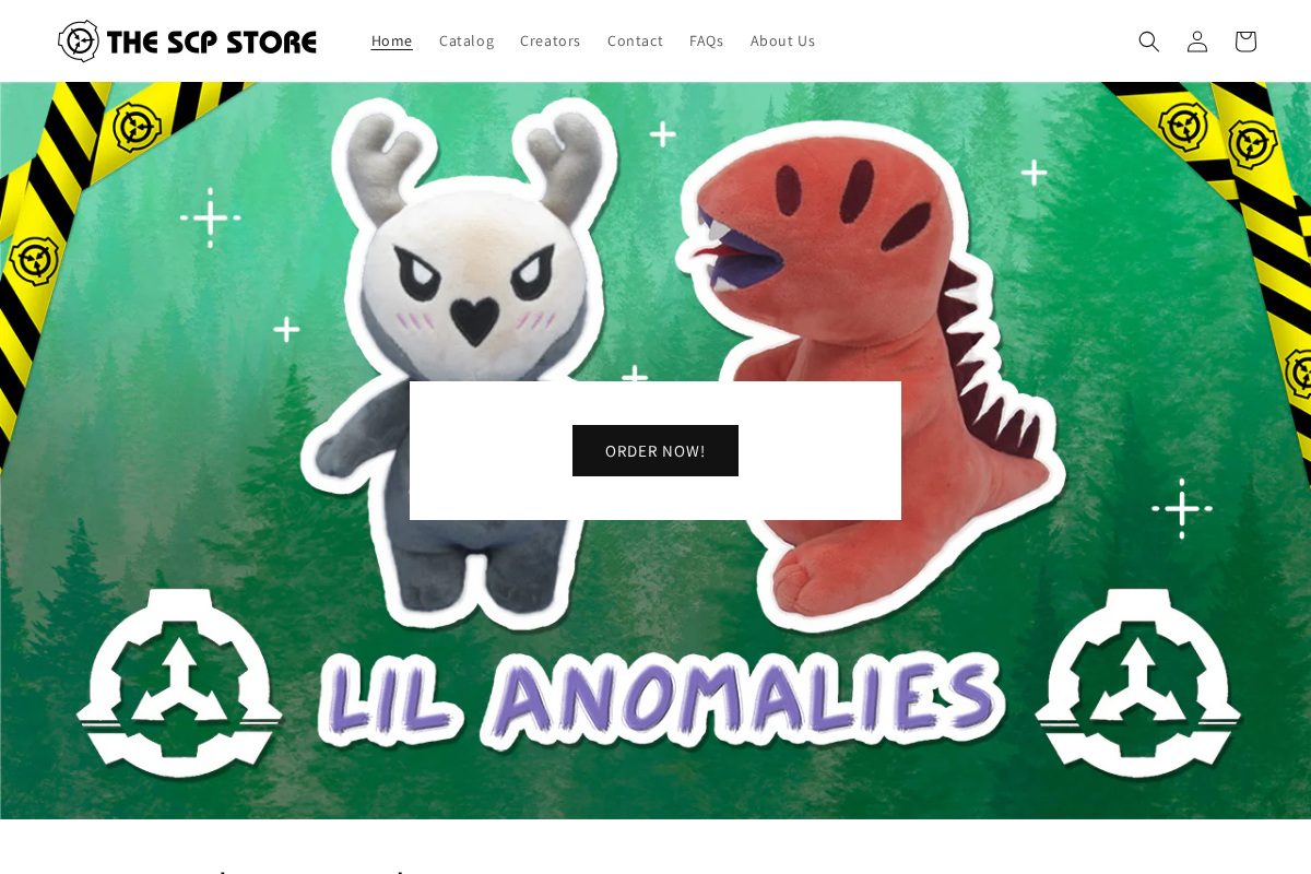 The SCP Store homepage screenshot