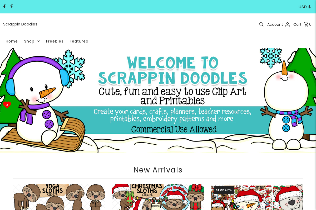 Scrappin Doodles homepage screenshot