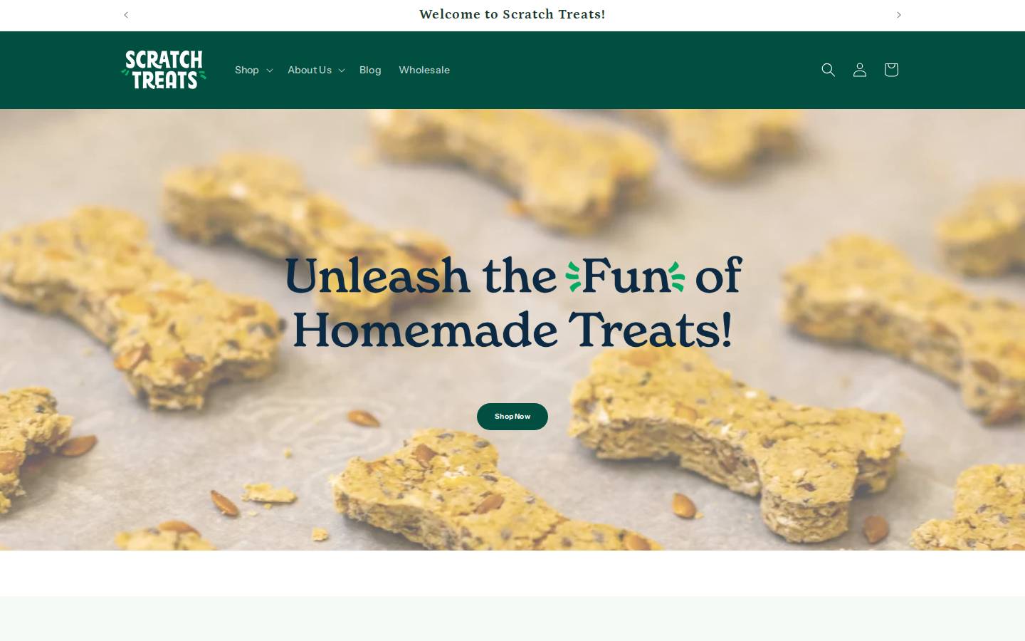 Scratchtreats homepage screenshot