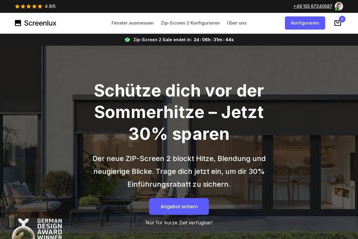screenlux.de homepage screenshot