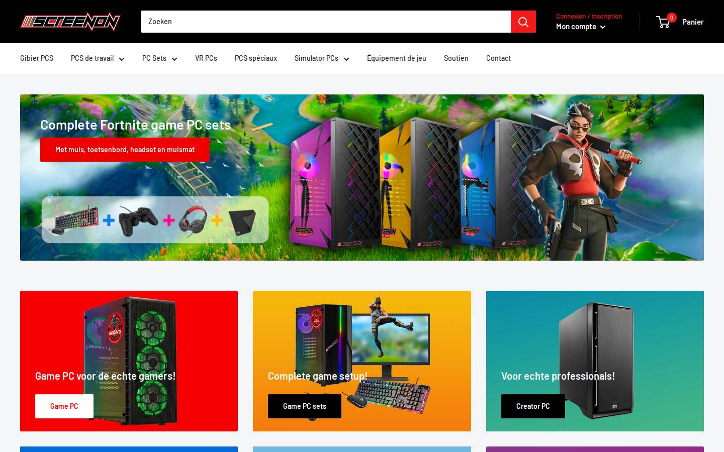 screenon.be homepage screenshot