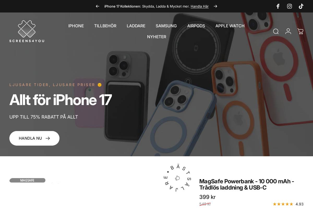 SCREENS 4 YOU homepage screenshot