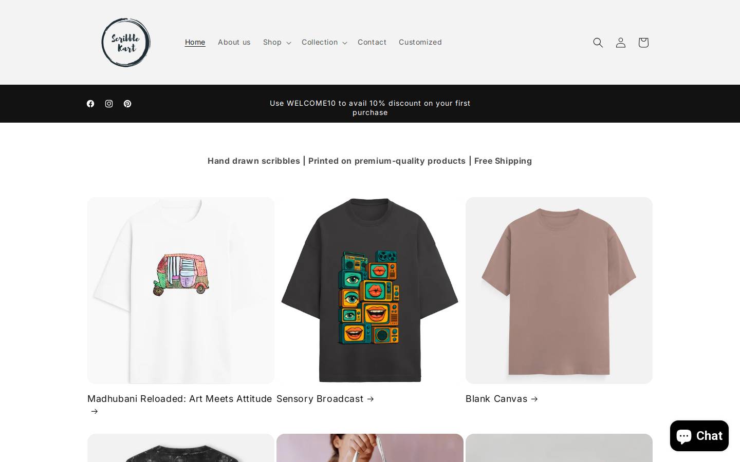 scribblekart.com homepage screenshot