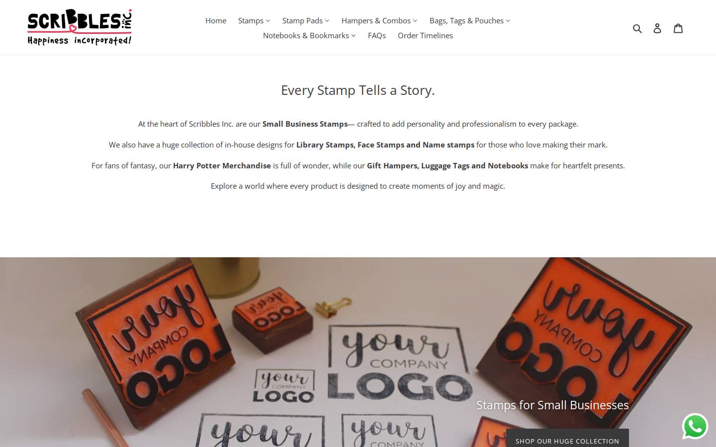 scribblesinc.in homepage screenshot