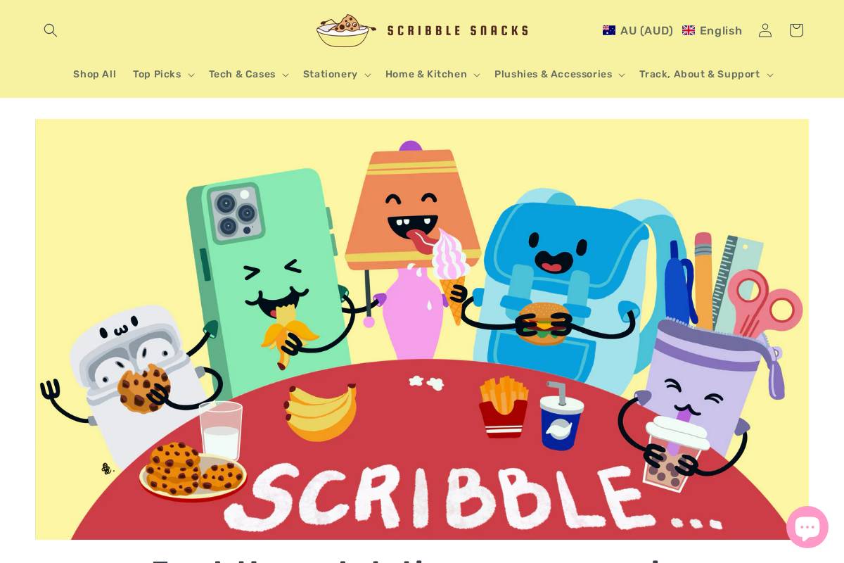 Scribble Snacks homepage screenshot