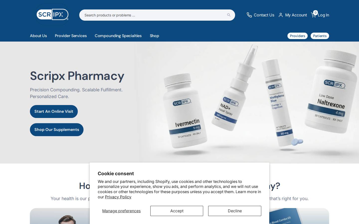Scripx Pharmacy homepage screenshot