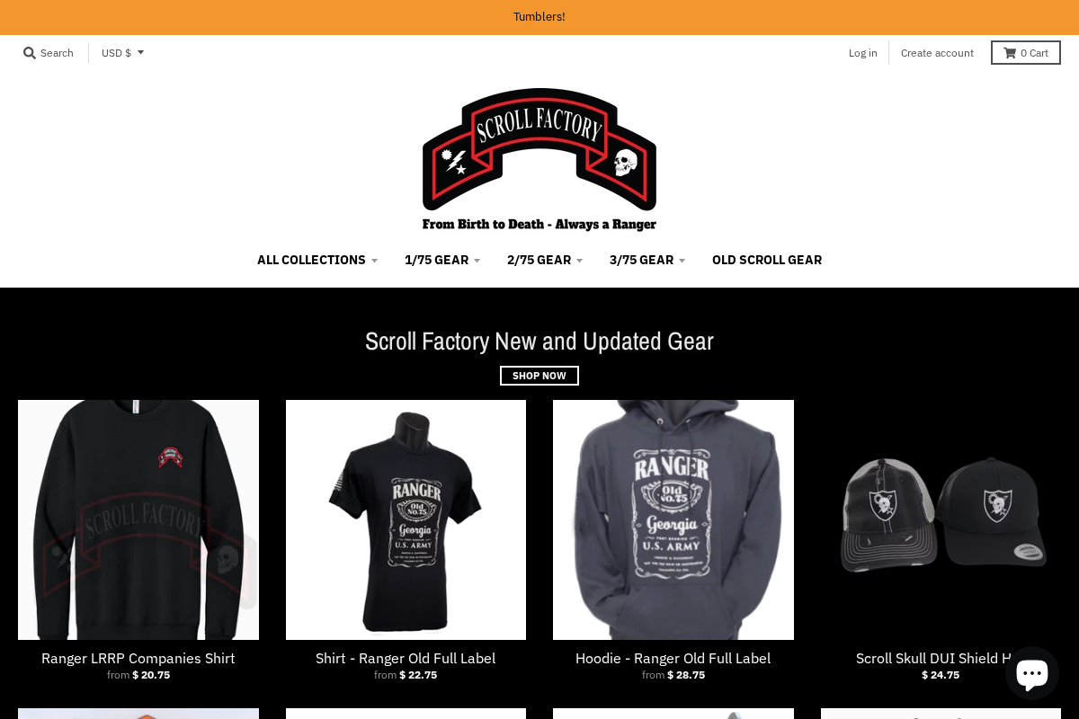 Scroll Factory homepage screenshot