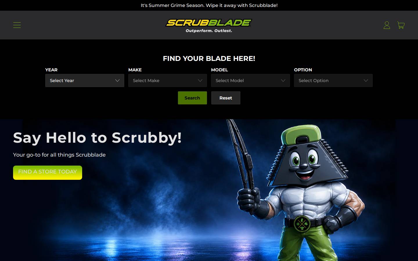 Scrubblade wipers homepage screenshot
