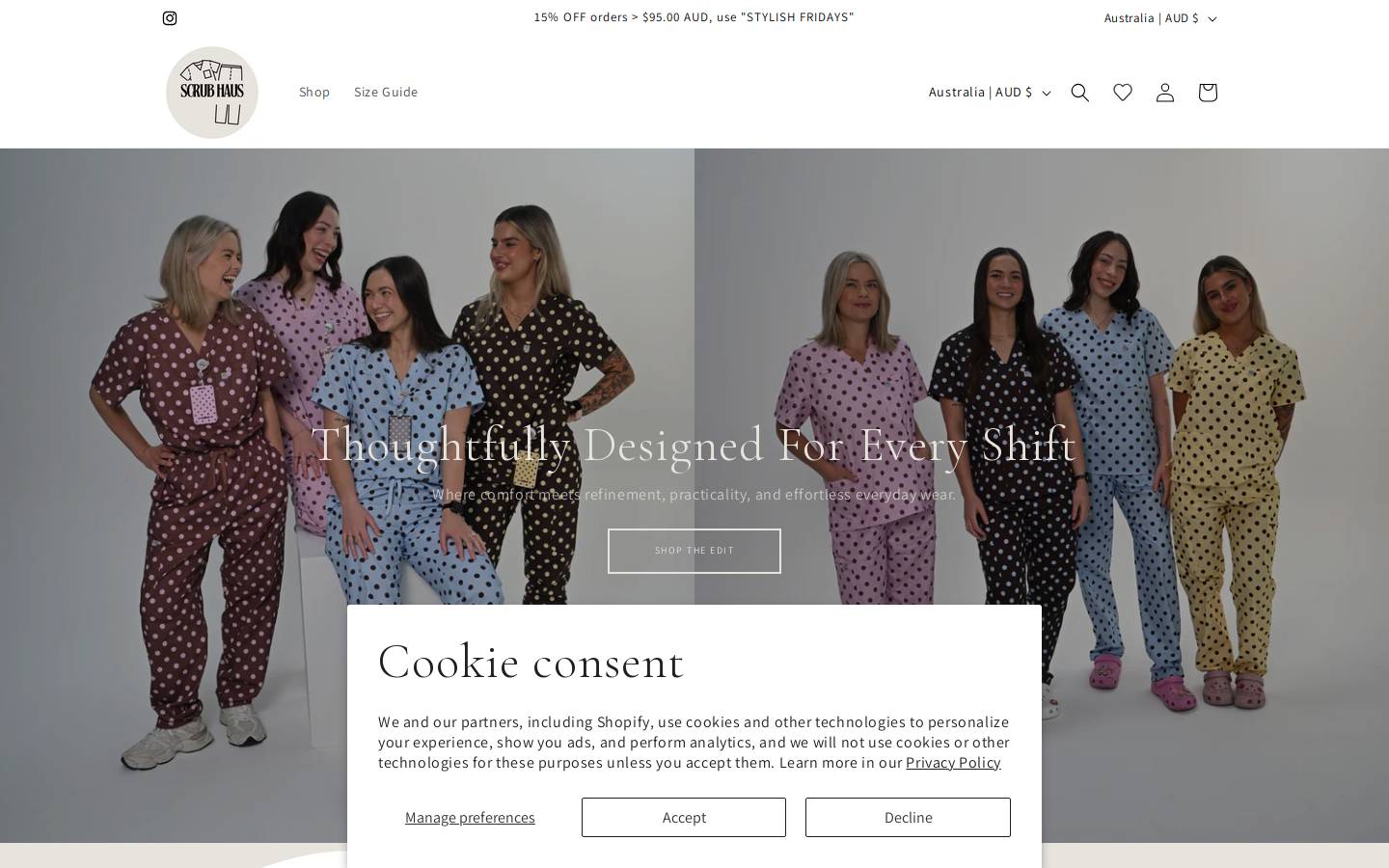 scrubhaus.com.au homepage screenshot