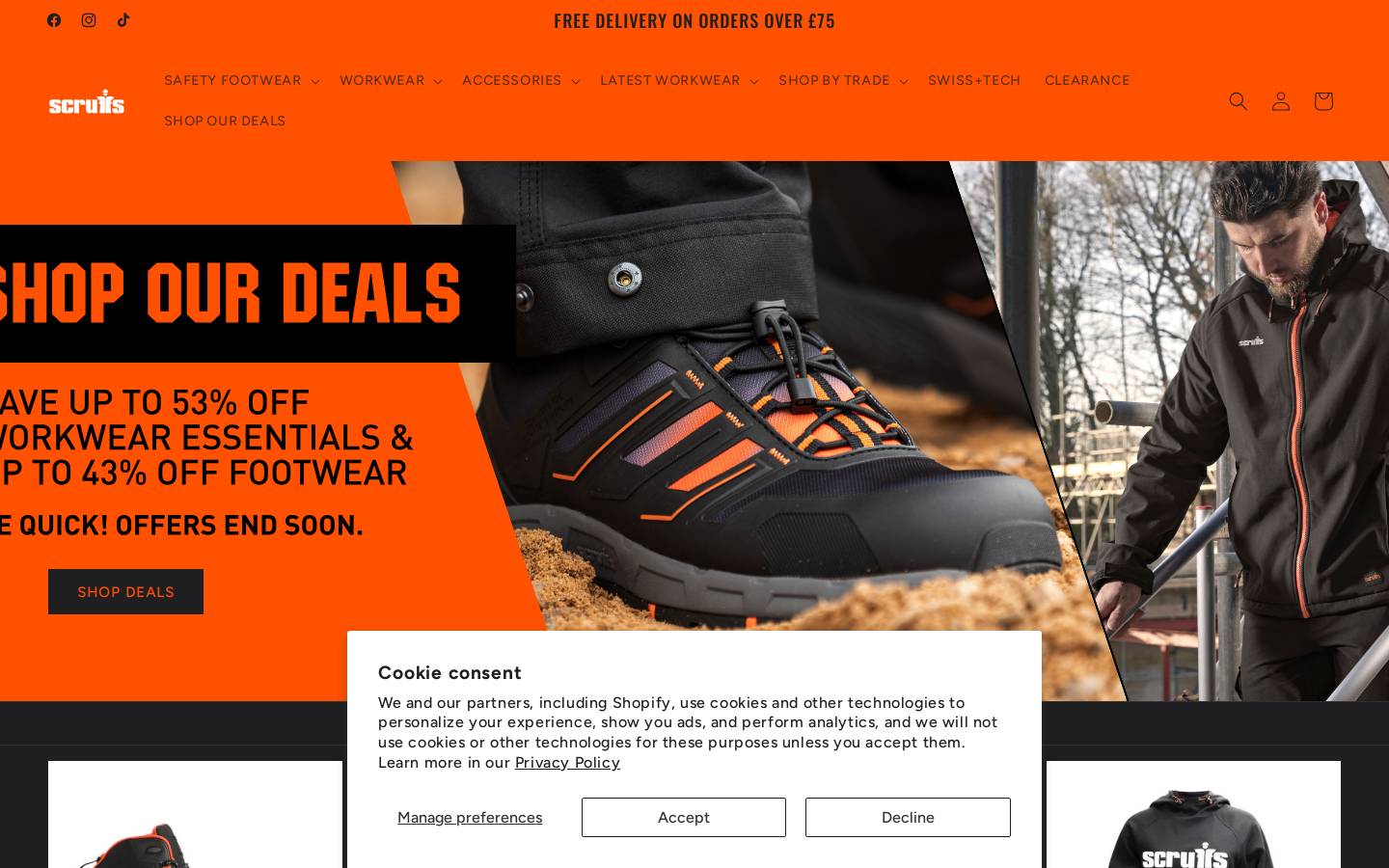 Scruffs Workwear homepage screenshot