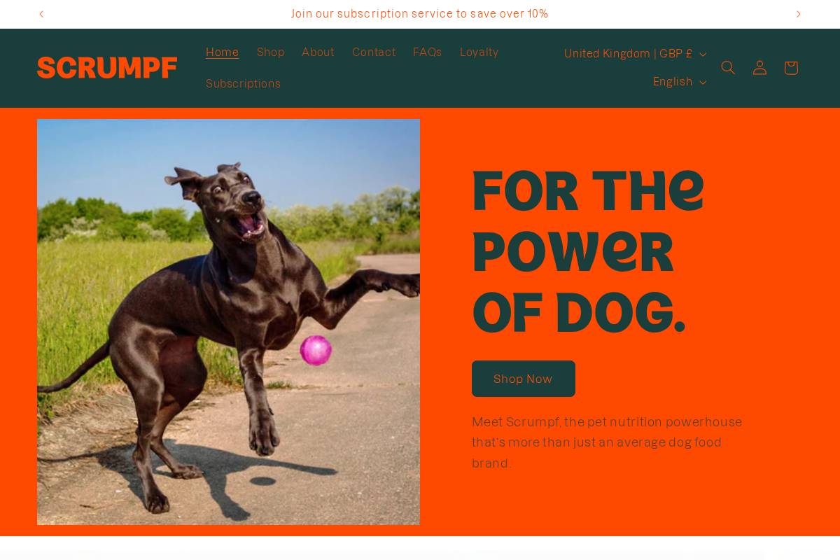 Scrumpf homepage screenshot